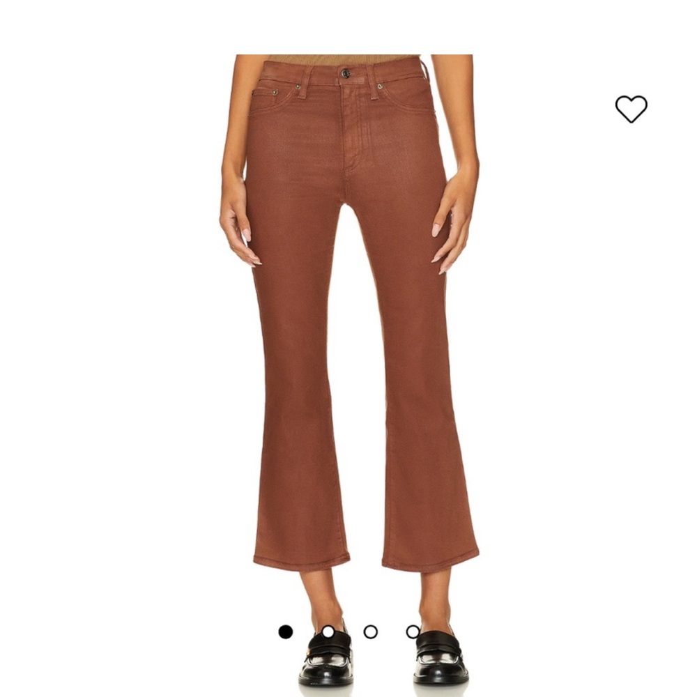 Lennon High Rise Crop Boot Jeans in Brown